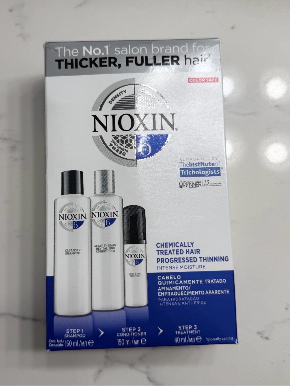 Nioxin System 6 Trial Kit – Chemically Treated Hair, Progressed Thinning 💙- New